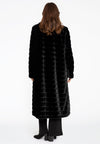 Mantel aus gestreiftem KunstpelzCoat panelled faux fur - black - #3