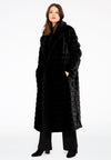 Mantel aus gestreiftem KunstpelzCoat panelled faux fur - black - #2