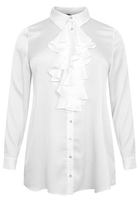 Blouse with ruffles - white - #3