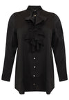 Blouse with ruffles - black