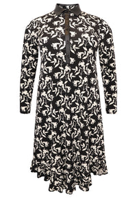 Blouse-dress with frill WILLOW - black - #4