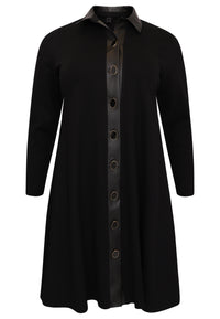 Dress with buttons INTERLOCK - black - #4