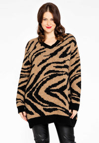 Pullover mit V-Ausschnitt TIGERPullover v-neck TIGER - brown - #1