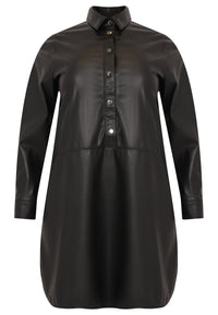 Blouse-dress FAUX LEATHER - black - #2