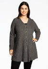Cardigan with buttons RIB - grey - #1