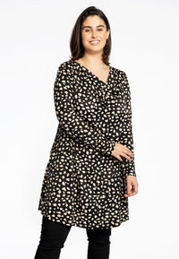Tunic wide bottom waterfall STONES - black - #1