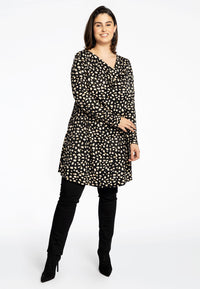 Tunic wide bottom waterfall STONES - black - #2