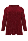 Shirt A-line turtle neck SPARKLE - red - #3