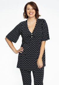 Tunic flare pearls POLKADOT - black - #1