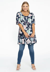 Tunic wide bottom STAMPS - blue - #2