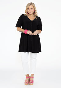Tunic wide bottom buttoned DOLCE - black - #2
