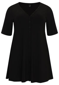 Tunic wide bottom buttoned DOLCE - black - #4