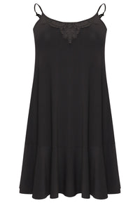 Dress spaghetti lace neck DOLCE - black - #4