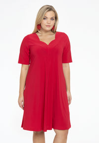 Kleid A-linie doppelter V-Ausschnitt DOLCEDress A-line double v-neck DOLCE - red - #1