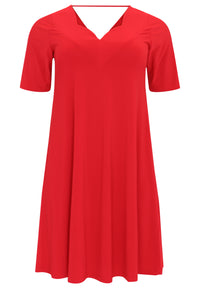 Kleid A-linie doppelter V-Ausschnitt DOLCEDress A-line double v-neck DOLCE - red - #4