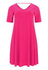 Kleid A-linie doppelter V-Ausschnitt DOLCEDress A-line double v-neck DOLCE - pink - #4