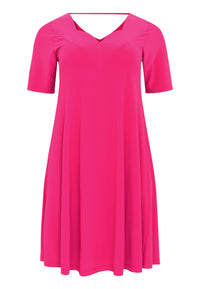 Kleid A-linie doppelter V-Ausschnitt DOLCEDress A-line double v-neck DOLCE - pink - #4