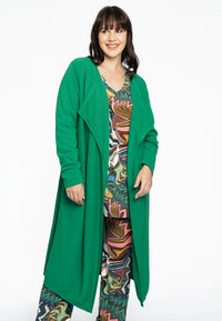 Cardigan drape neck cashmere - green - #1