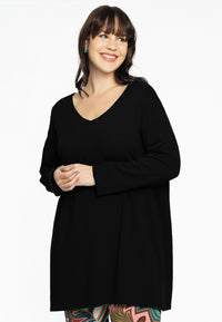 Pull mit V-Ausschnitt KaschmirPull v-neck cashmere - black - #1