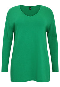 Pull mit V-Ausschnitt KaschmirPull v-neck cashmere - green - #4