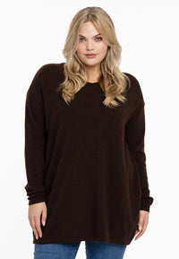 Pull mit V-Ausschnitt KaschmirPull v-neck cashmere - brown - #1