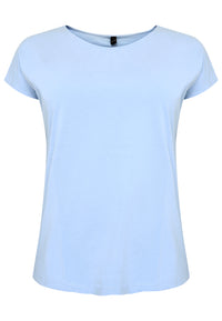 T-shirt cap sleeves COTTON - light blue - #4