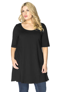 Tunic wide bottom COTTON - black - #1