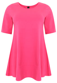 Tunic wide bottom COTTON - pink - #4