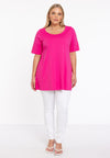 Tunic flare short sl cotton - rosa