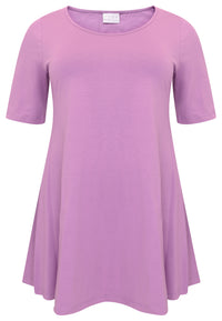Tunic wide bottom COTTON - light purple - #4