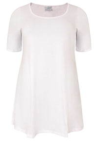 Tunic wide bottom COTTON - white - #4