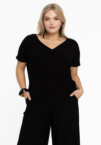 T-shirt doppelt V-Ausschnitt DolceT-shirt v-neck DOLCE - black - #1