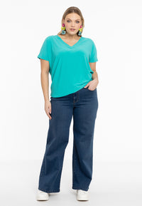 T-shirt doppelt V-Ausschnitt DolceT-shirt v-neck DOLCE - turquoise - #2