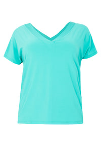T-shirt doppelt V-Ausschnitt DolceT-shirt v-neck DOLCE - turquoise - #4