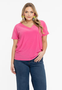 T-shirt doppelt V-Ausschnitt DolceT-shirt v-neck DOLCE - pink - #1