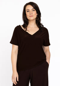 T-shirt doppelt V-Ausschnitt DolceT-shirt v-neck DOLCE - brown - #1