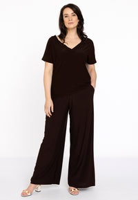T-shirt doppelt V-Ausschnitt DolceT-shirt v-neck DOLCE - brown - #1