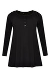 Tunic flare buttons COTTON - black - #4
