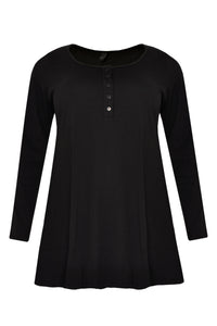 Tunic flare buttons COTTON - black - #4