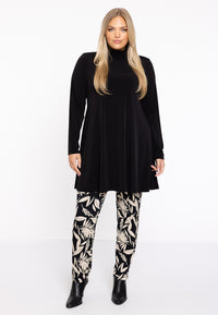 Tunic with col wide bottom - black - #1