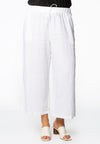 Cropped trousers waist cord LINEN - white