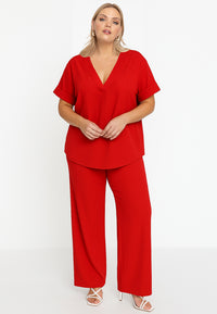 Wide leg trousers DOLCE - red - #1