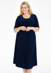 Langes Kleid mit kurzen ÄrmelnMaxi dress wide DOLCE - blue - #1