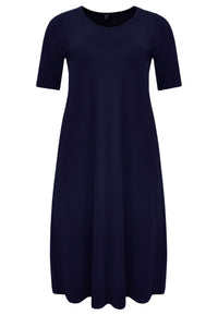 Langes Kleid mit kurzen ÄrmelnMaxi dress wide DOLCE - blue - #4