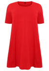 Dress A-line COTTON - red - #4