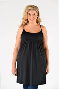 Slip dress elastic waist VISCOSE - black - #1