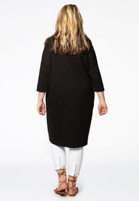 Midi dress pockets COTTON - black - #3