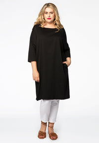 Midi dress pockets COTTON - black - #2