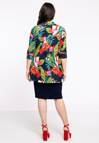 Tunika flare mit Wasserfallausschnitt JANICETunic Flare Collared Cowl JANICE - blue - #3