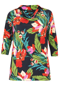 Tunika flare mit Wasserfallausschnitt JANICETunic Flare Collared Cowl JANICE - blue - #4